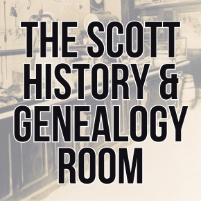 The Scott History and Genealogy Room web tile.